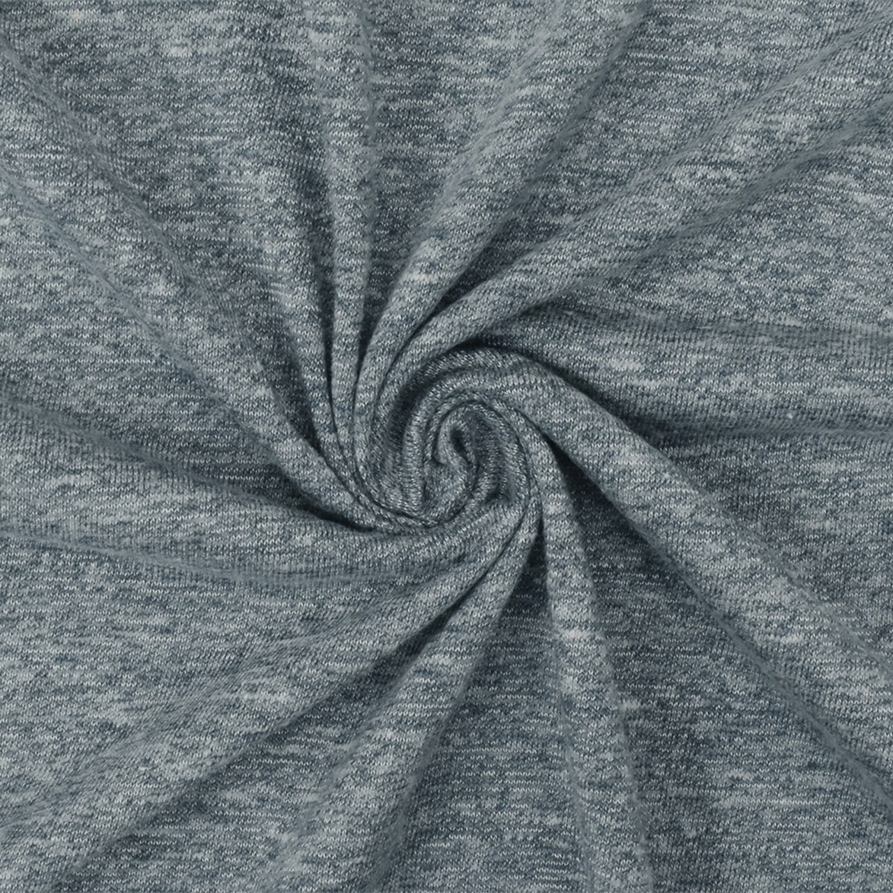 Dusty Blue-Gray-White Slub Stretch Jersey Knit Fabric By the Yard